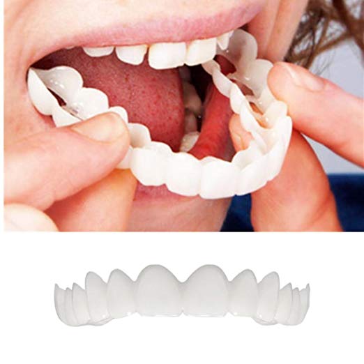 Volary Teeth Top Cosmetic Veneer,Temporary Smile Comfort Fit Flex Cosmetic Teeth