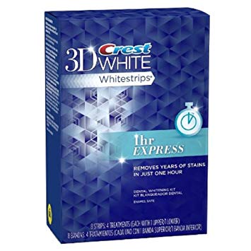 Crest 3d White 1-Hour Express Teeth Whitening Kit, 8 Strips (4 treatments)