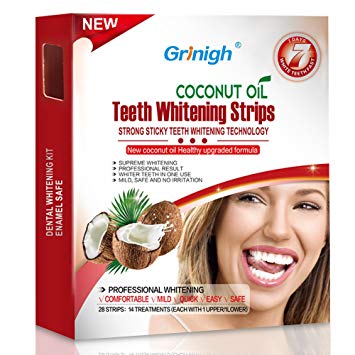 Grinigh COCONUT OIL Whitestrips Dental Professional Effects Teeth Whitening Strips Kit, 14 Treatments -...