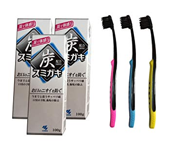 Japanese Charcoal toothpaste whitening 100gram for whitener teeth removing plaque with 3 bamboo charcoal...